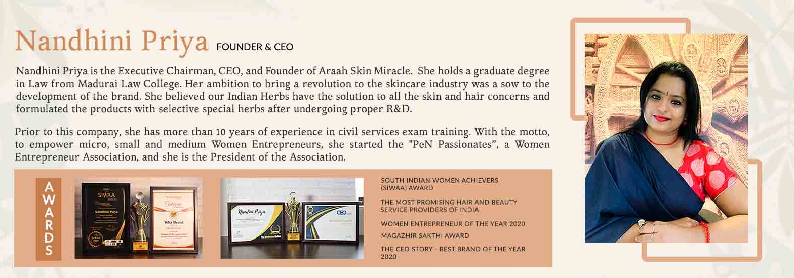 about founder of araah skin miiracle